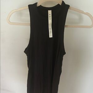 lululemon athletica Black Ribbed High-Neck Tank